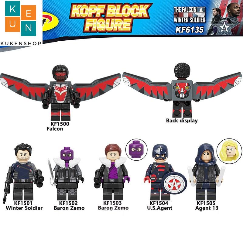 Minifigures Các Mẫu Nhân Vật  DC MCU Siêu Anh Hùng Falcon Và Winter Soldier US Agent Sharon KF6135