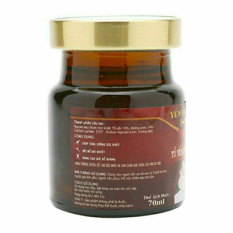 HỘP NƯỚC YẾN SÀO SÀI GÒN ANPHA 10% HƯƠNG SÂM  6 Hũ X 70 ml