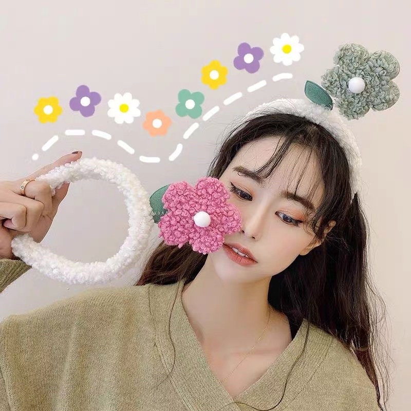 Cài tóc băng đô dâu tây -hoa skincare rửa mặt