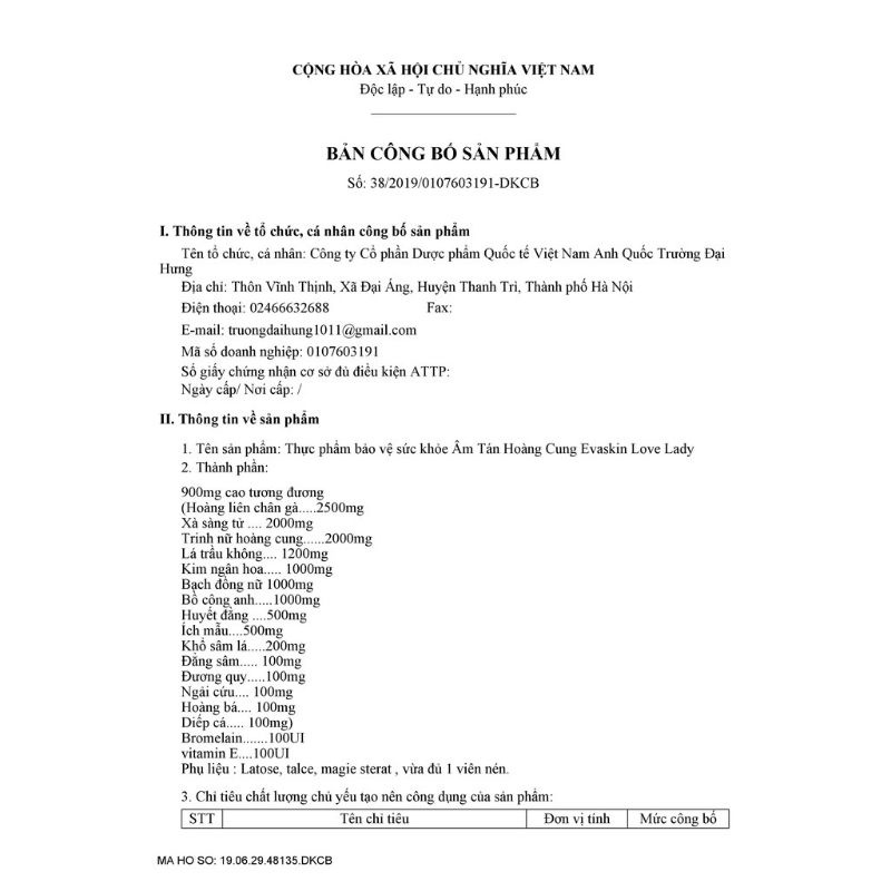 :Âm Tán Hoàng Cung LOVE LADY.Hỗ trợ Điều Hòa Kinh Nguyệt ,Đau Bụng Kinh,Khí Hư