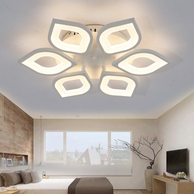 Đèn trần MONSKY MOVANA trang trí phòng khách 6 cánh mai vàng hiện đại 3 chế độ ánh sáng có điều khiển từ xa