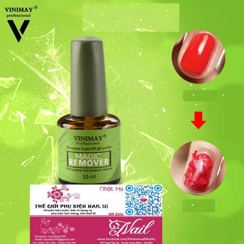 Nước Phá Gel, Tháo Sơn Gel Vinimay - Không Còn Là Nỗi Lo Lắng của Thợ Làm Nail- Hàng Hot Nhé