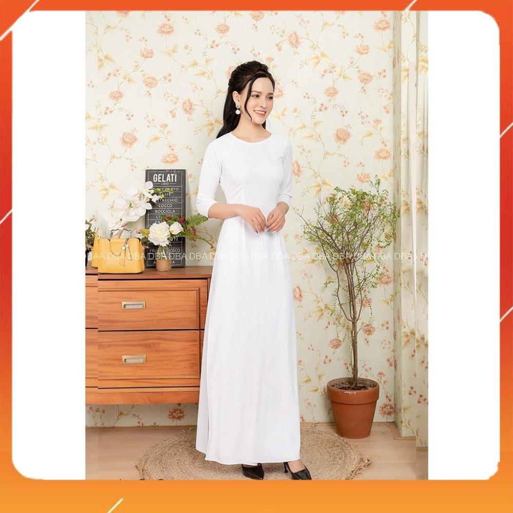 Áo Dài Trắng Vải Trơn Lụa Nhật Nhiều Màu Sắc - Ảnh Thật Shop Tự Chụp - Cam Kết Vải Siêu Đẹp