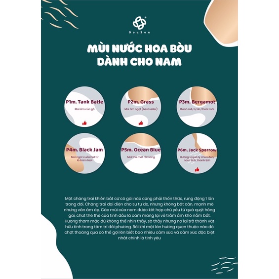 [BÒU PERFUME] NAM - Tinh dầu lăn Bòu 1ml | BigBuy360 - bigbuy360.vn