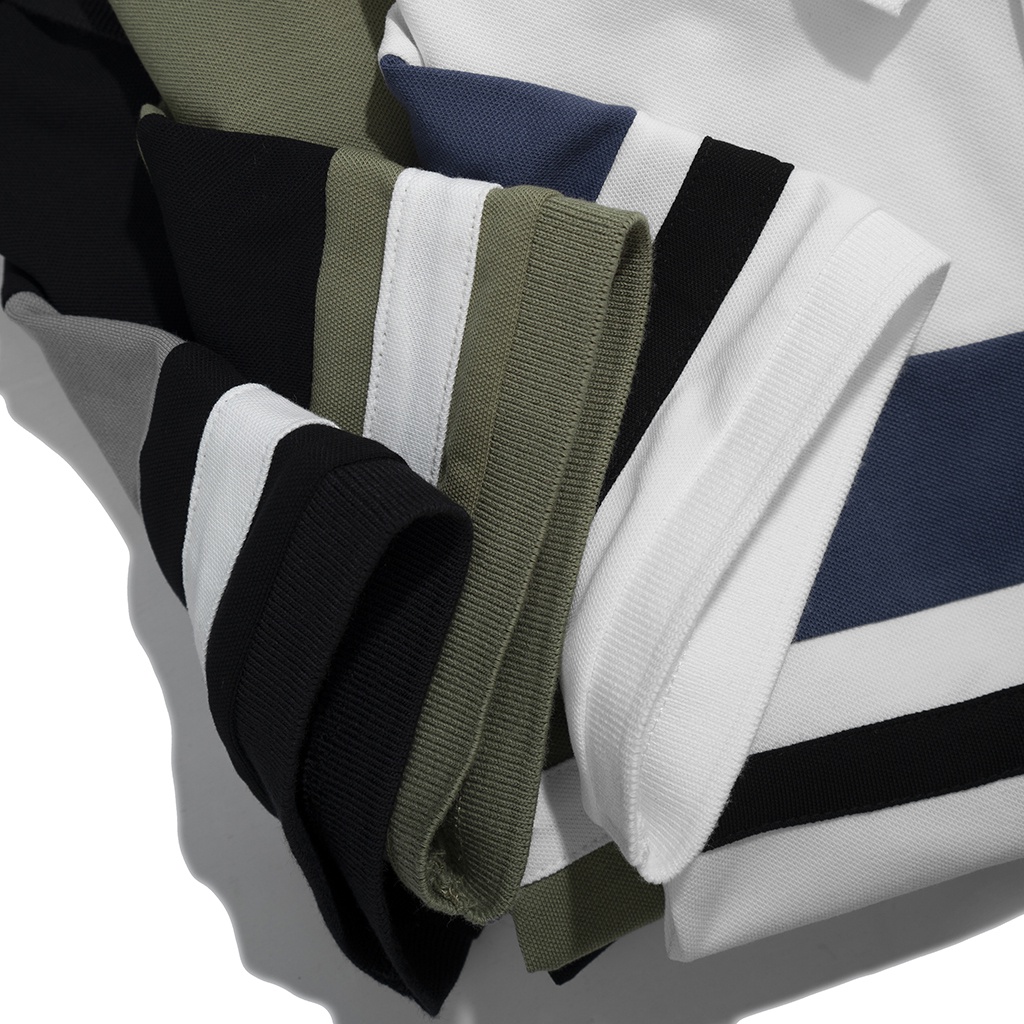 Áo thun polo nam có cổ đẹp MATANO PO042 - Áo phông polo nam cổ trụ vải cá sấu cotton hàng hiệu phối màu kẻ sọc lịch lãm