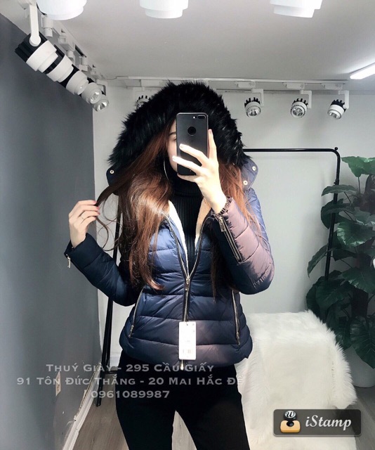 Áo phao zara lông vũ