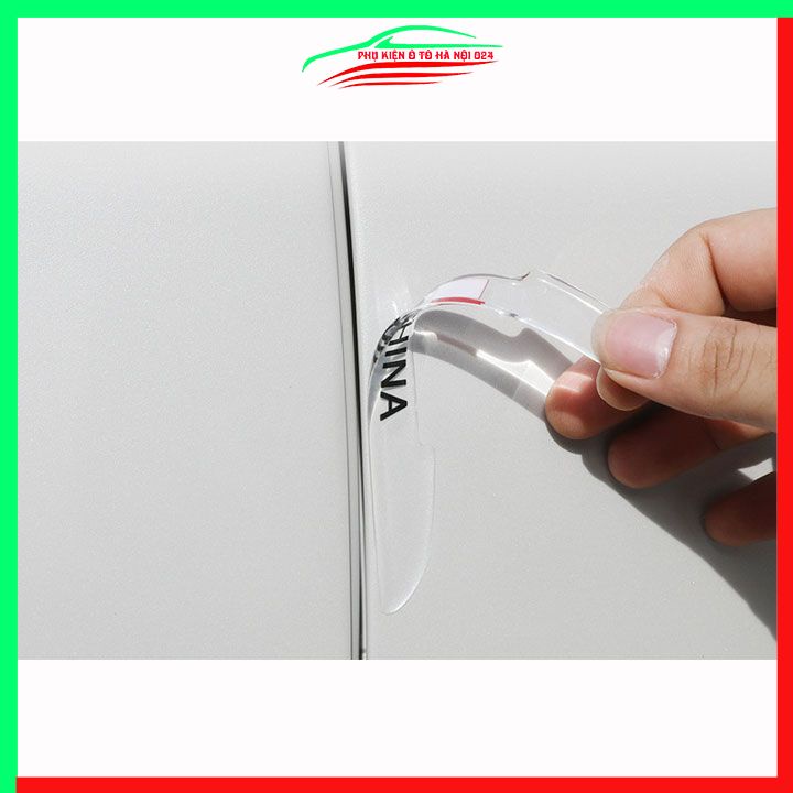Bộ 4 chi tiết miếng dán Silicon chống xước cánh cửa tay nắm gương ô tô xe hơi