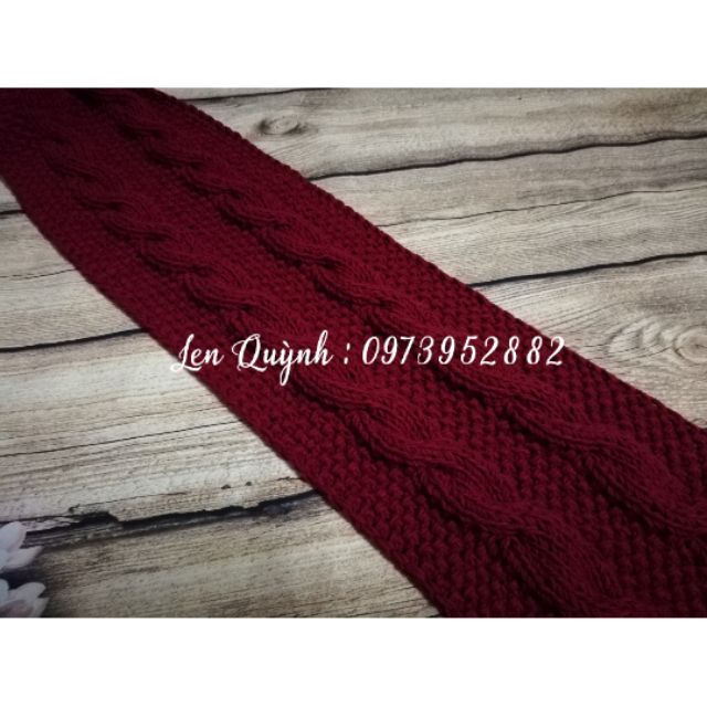 Khăn len đan tay - kiểu đan vặn thừng đẹp mắt - Quà tặng handmade