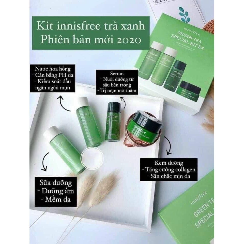 Bộ kid dưỡng da innisfree 4 món green tea special EX mẫu mới 2020