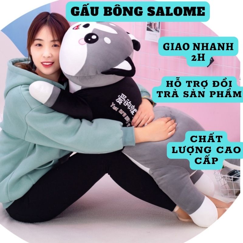 Gấu Bông Chó Alaska Mắt Tròn Cute tphcm, Gấu Bông Mèo Alaska Mắt Tròn, Thú Nhồi Bông Con Mèo Bi Qùa Tặng Cao Cấp Salome