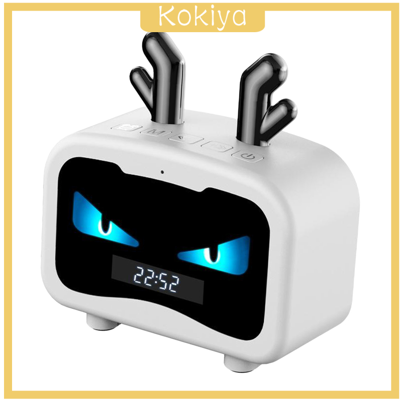 [KOKIYA]Wireless Bluetooth Speaker Alarm Clock Digital FM Radio HD Call for Home White