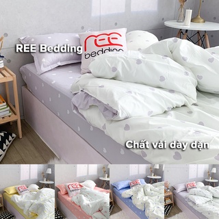 Bộ chăn ga và vỏ gối REE Bedding mẫu trái tim chất Poly Cotton đủ size giường nệm