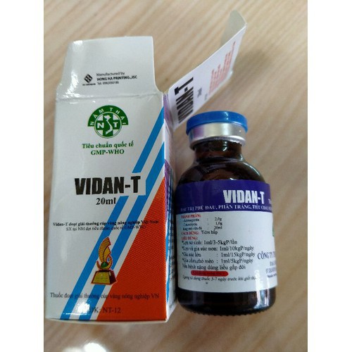 Vidan T (20ml) -SƯNG ĐẦU PHÙ MẶT TIÊU CHẢY chỉ dùng trong thú y