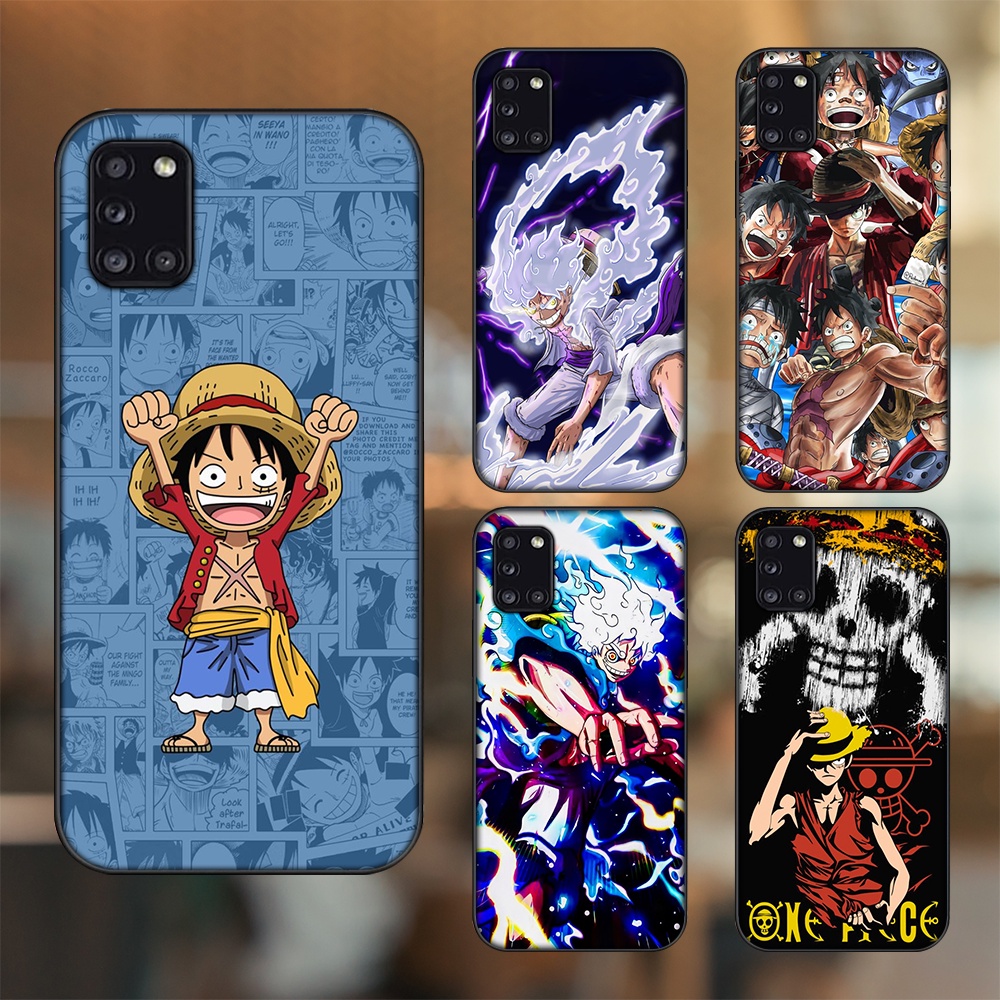 Ốp lưng Samsung A31 viền đen in hình Luffy One Piece