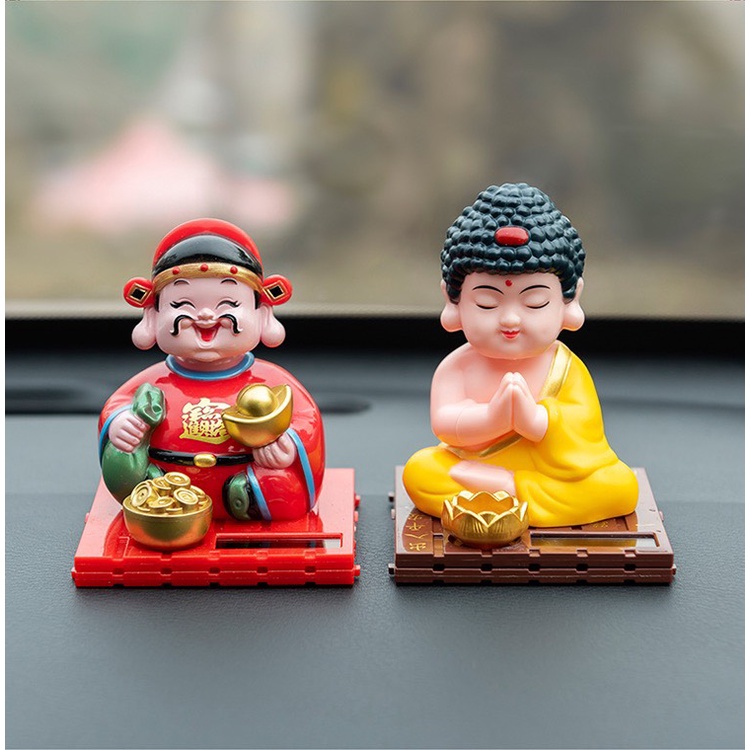 Tượng Phật Chú Tiểu Gõ Mõ Tụng Kinh Nhiều Màu - Tượng Size Lớn Đặt Taplo, Trang Trí Ô Tô, Xe Hơi