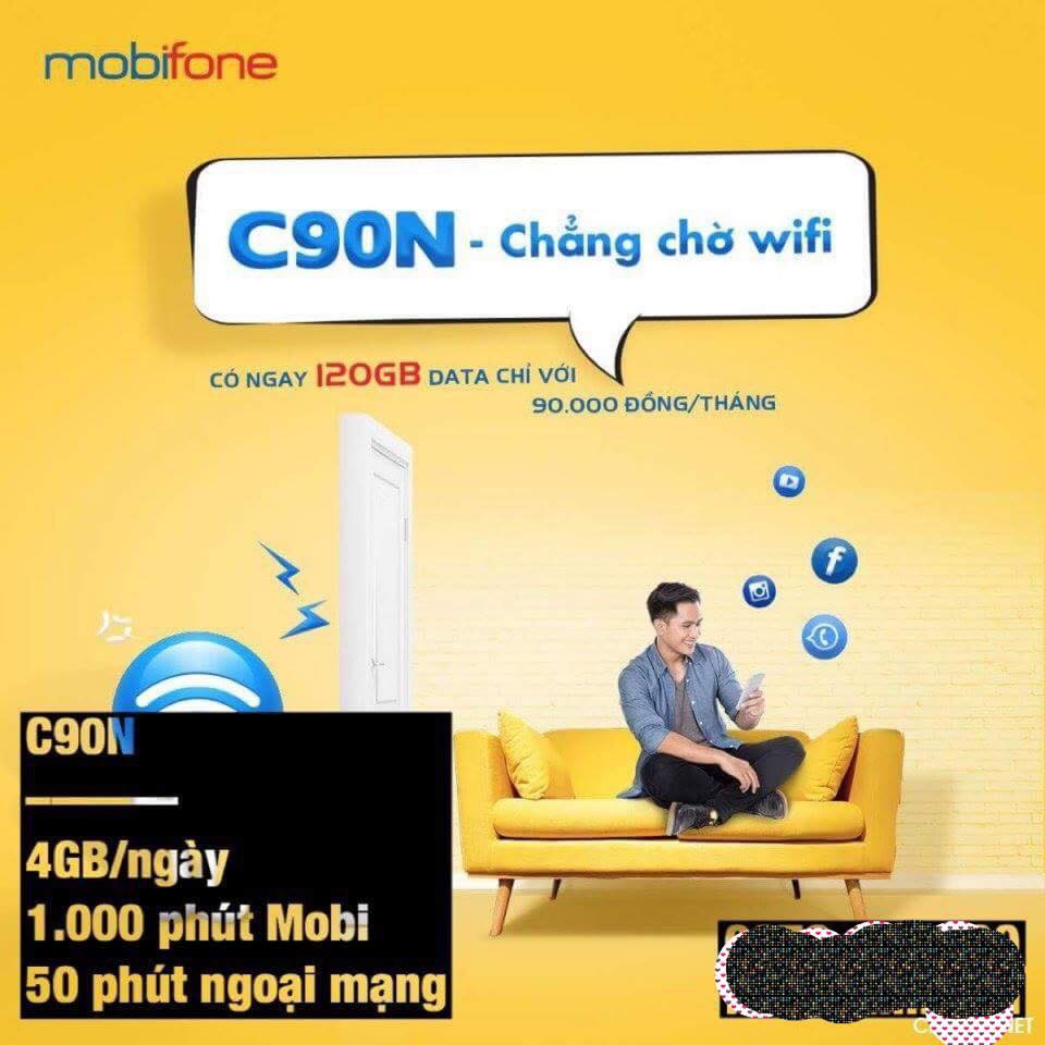 VIENTHONGMAILINH ( MIỂN PHÍ 1 THÁNG) SIM MOBI C90N 10 SỐ 09 TẶNG NGÀY 4GB GỌI 1000P+ 50P LIÊN MẠNG