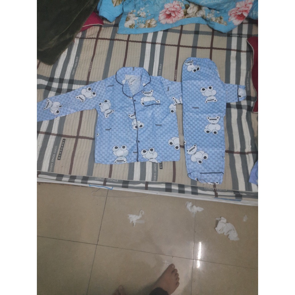 Bộ pijama tay dài quần dài hoạ tiết  vải kate thái mặc nhà siêu đẹp- Đồ ngủ nữ dài tay sau sinh