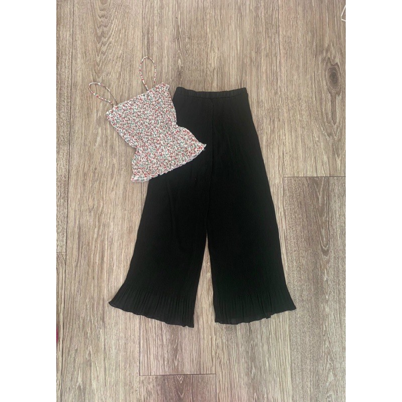 Set áo hoa bèo quần dập ly ống suông - freesize dưới 53kg - hình chụp thật - video chính chủ - carotshop | BigBuy360 - bigbuy360.vn