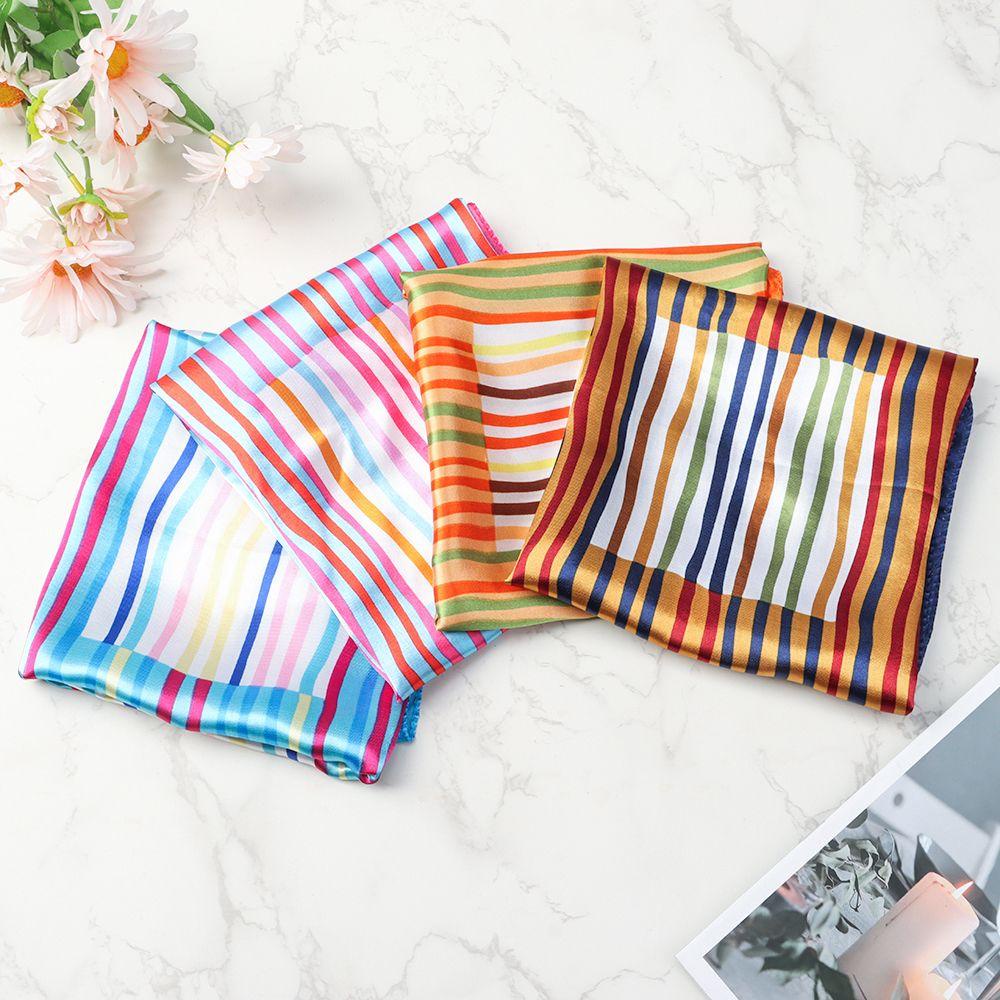 JUNE Khăn Lụa Satin Vuông Buộc Đầu Túi Xách Thanh Lịch Cho Nữ