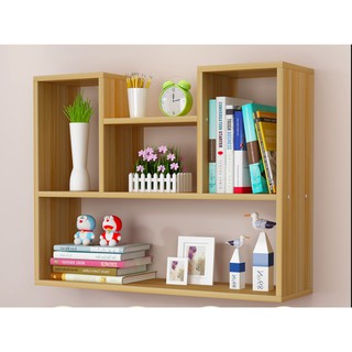 Kệ sách gỗ treo tường nhỏ gọn hiện đại cho phòng khách và phòng ngủ FNL-14