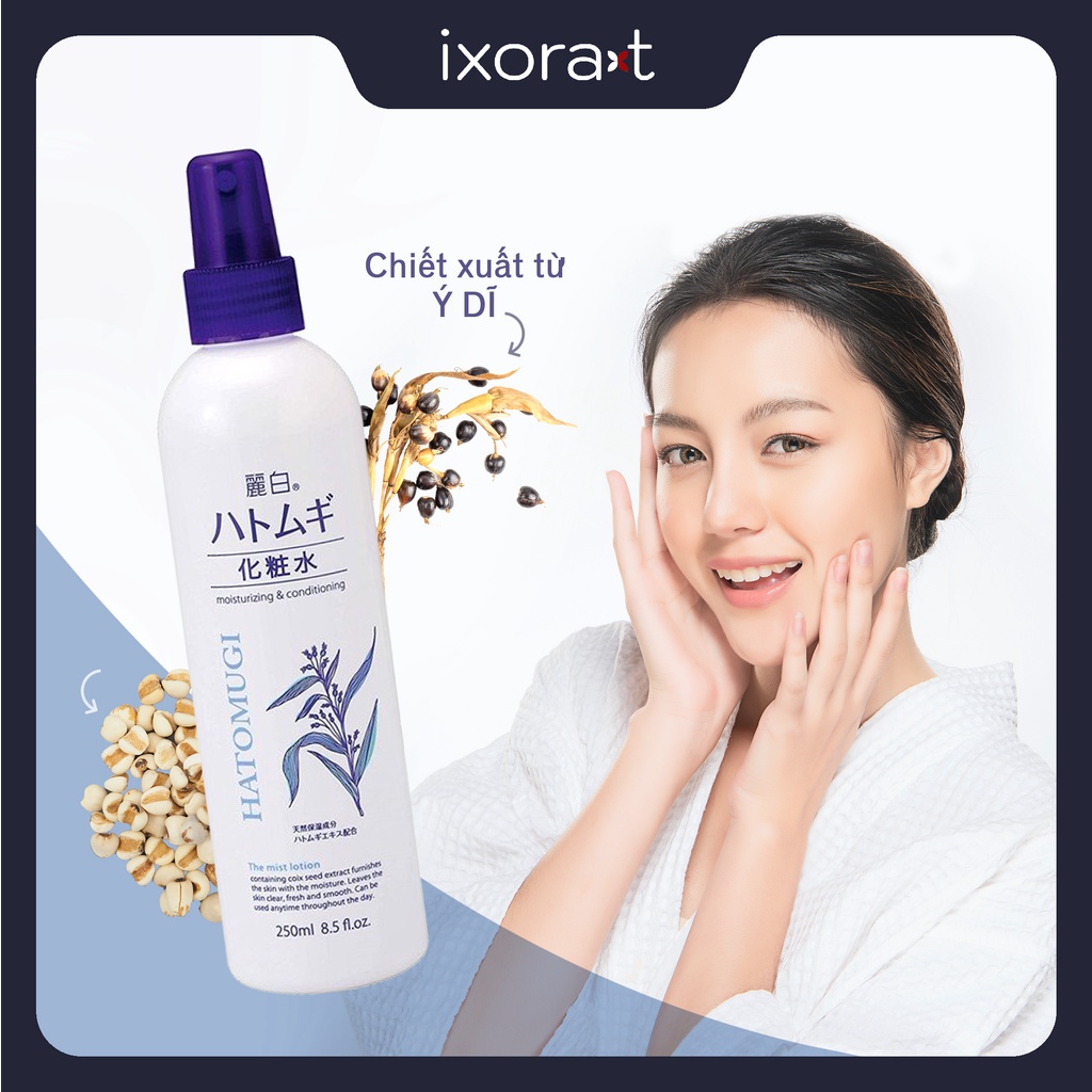 Xịt khoáng Ý Dĩ Hotomugi 300ml  Dưỡng ẩm và trắng da