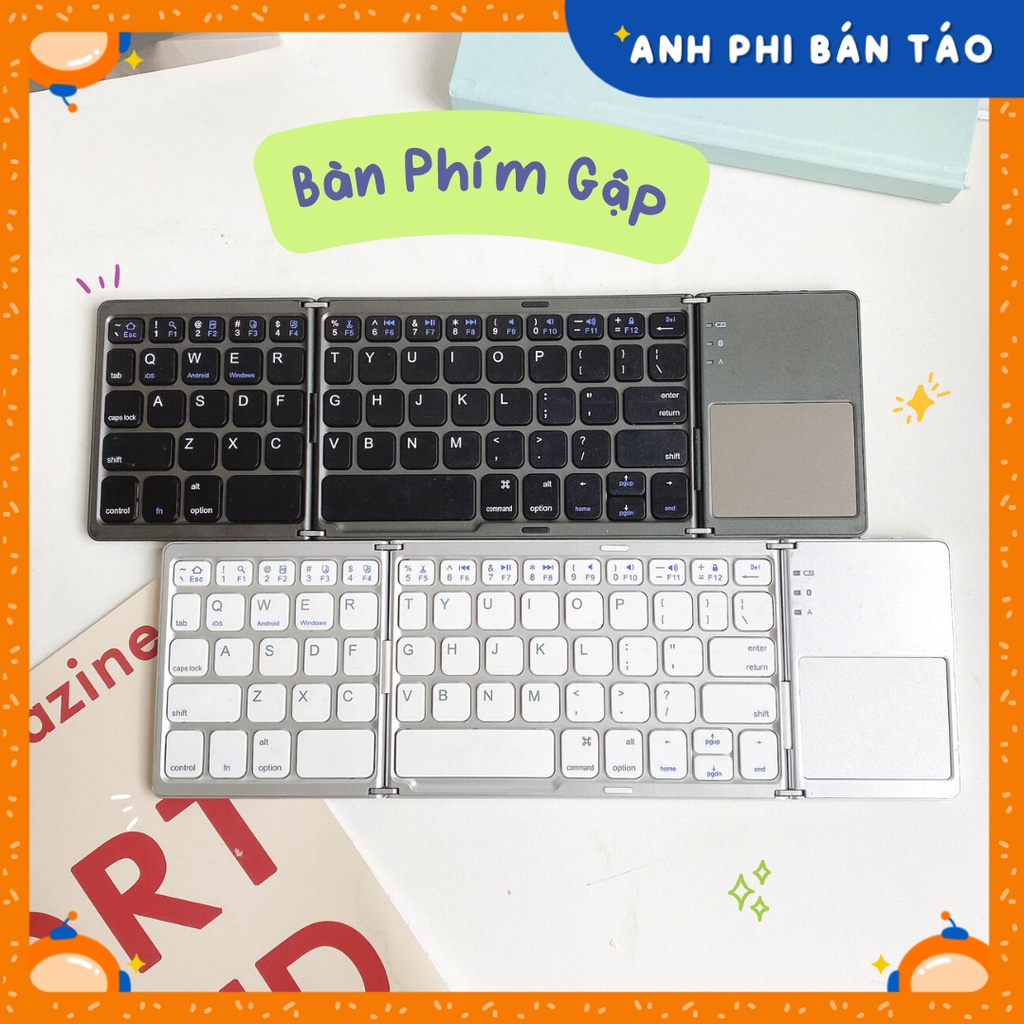 [Bảo Hành 3 tháng 1 dổi 1] Bàn Phím Gập Gọn Bluetooth mini Kèm Touchpad