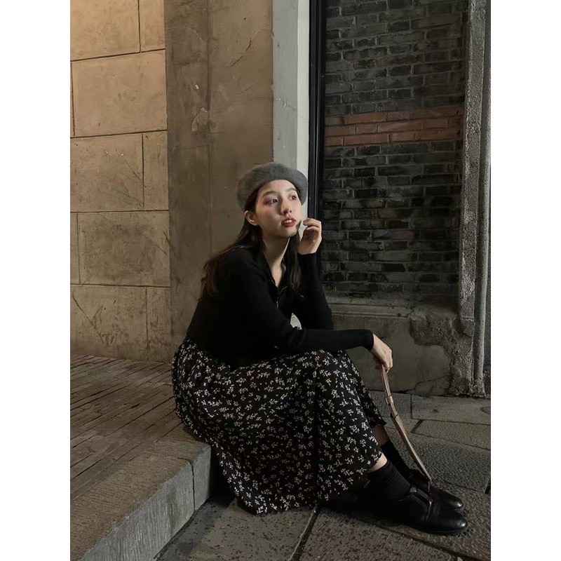 CHÂN VÁY MIDI HOA NHÍ 2 LỚP CHẤT ĐẸP ( sẵn/clip/ảnh thật) | BigBuy360 - bigbuy360.vn