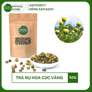 Trà nụ hoa cúc sấy khô 50g ngon sạch Vietpurity, trà hoa thảo mộc organic giúp an thần, tăng cường sức đề kháng