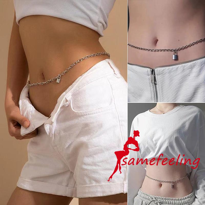 Sf Dây Xích Đeo Thắt Lưng Có Khóa Điều Chỉnh Được Phong Cách Punk Hip Hop Cho Nữ