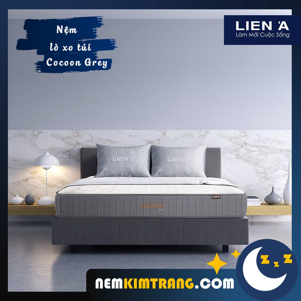 [FREE SHIP] Nệm lò xo túi Cocoon Grey Liên Á - CHÍNH HÃNG, BẢO HÀNH 10 NĂM