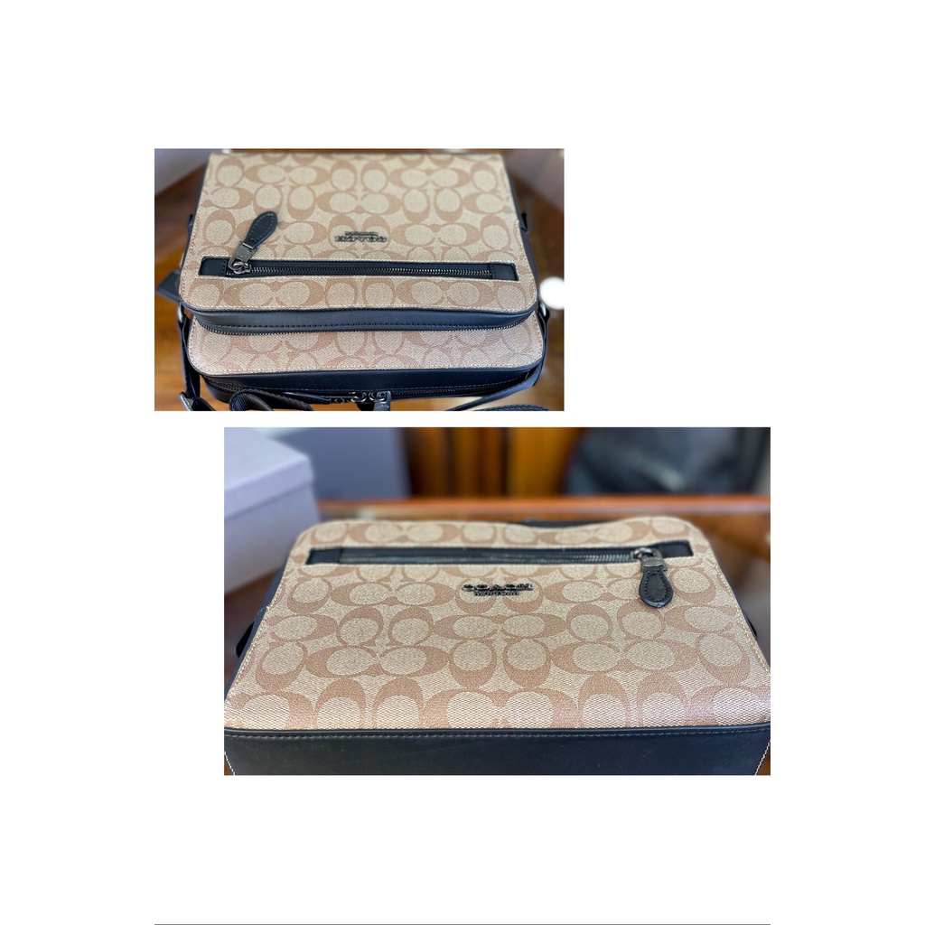 Túi đeo chéo nam da thật thời trang cao cấp Coach phong cách trẻ trung, thời thượng