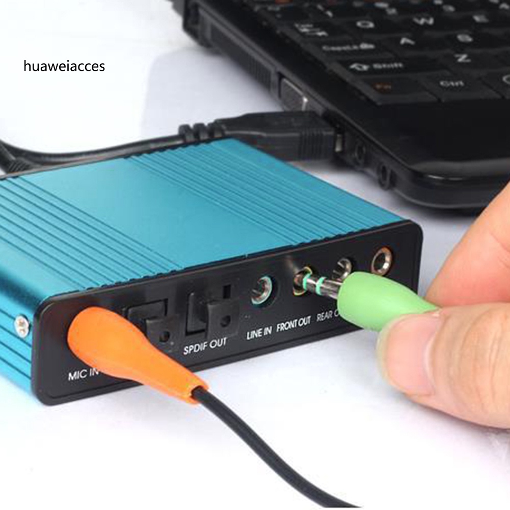HUA-USB 2.0 External 6 Channel 5.1 Optical Audio Sound Card for Notebook Laptop PC