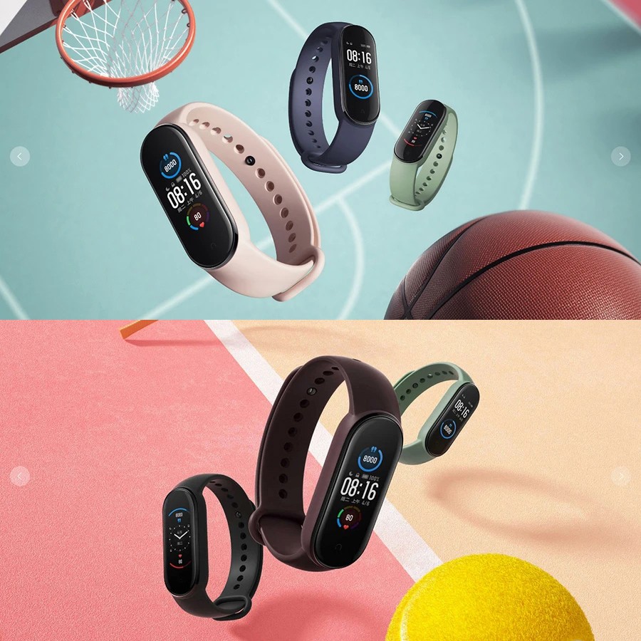 Vòng Đeo Tay Thông Minh Xiaomi Mi Band 5 Màn Hình 1.1" Amoled Bluetooth 5.0 Cao Cấp Kèm Phụ Kiện