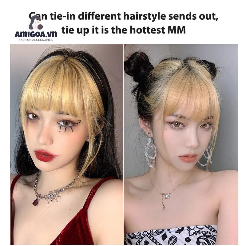 ✨✨ Tóc mái bằng giả nhuộm tông vàng thời trang