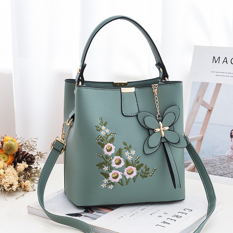 Túi đeo chéo thêu họa tiết thời trang Hàn Quốc cho nữ