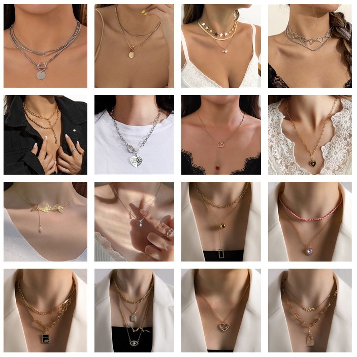 Vòng cổ Nhiều Lớp Đính Ngọc Trai Nhân Tạo Thời Trang