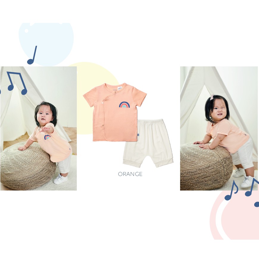 Bộ Thun Bamboo Wow By Oeteo Cộc Tay Cài Lệch - Bộ Quần Áo Phông Ngắn Tay Cho Bé Trai, Bé Gái Bằng Sợi Tre