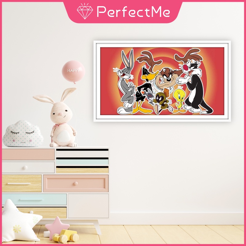 Bộ tranh đính đá 5D họa tiết hoạt hình mèo và chuột độc đáo kích thước 40X30cm DIY dùng trang trí nhà cửa