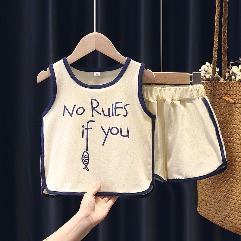 Bộ Trang Phục Mùa Hè Năm 2021 Gồm Áo Ba Lỗ Và Quần Ngắn Cotton Mỏng Thời Trang Cho Bé Trai