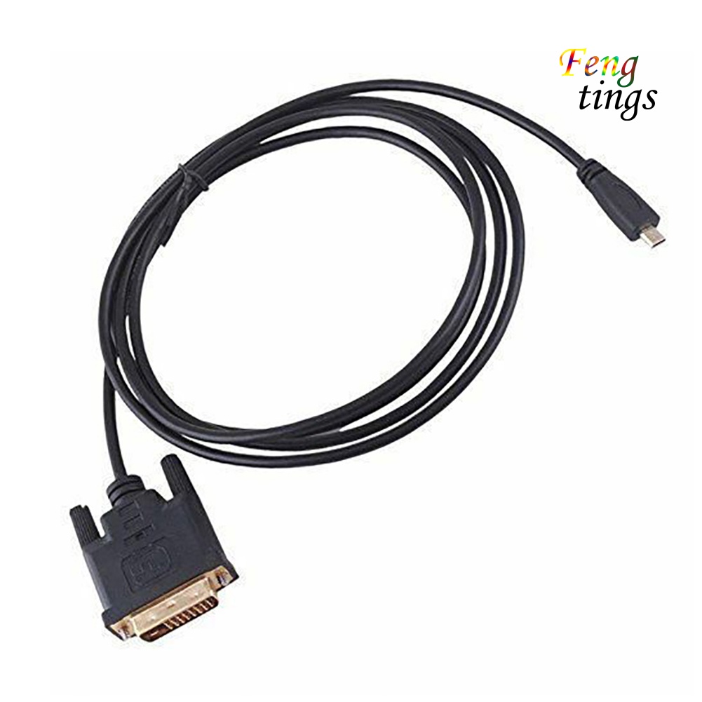 【FT】DOONJIEY 0.3/1/1.8m Gold Plated Micro HDMI-compatible to DVI 24+1Pin Adapter Cable for HDTV