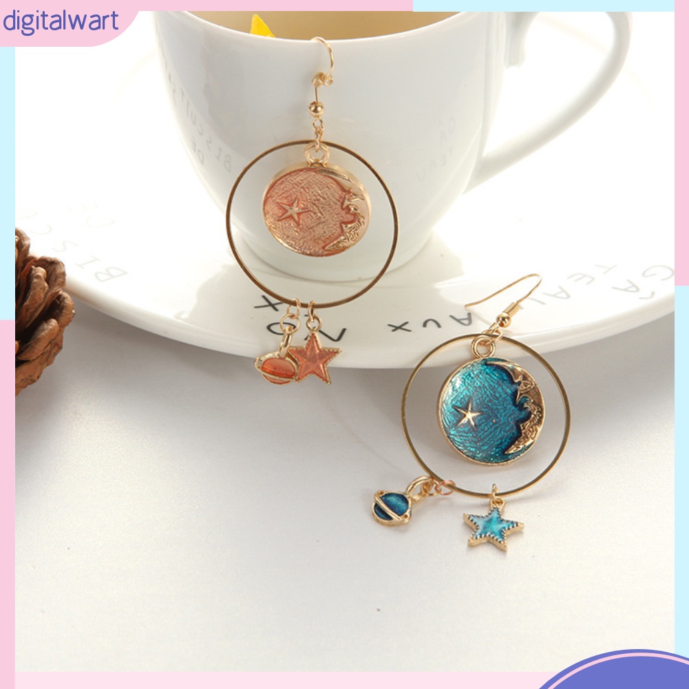 Cặp hoa tai thời trang họa tiết hình trái đất/ngôi sao dành cho nữ