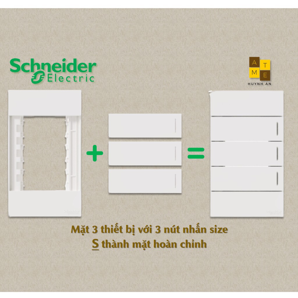 Mặt nạ 3 thiết bị size S M3T03_WE dòng Avatar On A siêu phẳng đẳng cấp, Hãng Schneider Electric