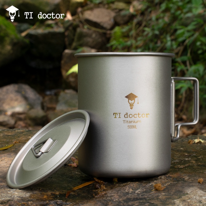 Cốc Uống Nước Bằng Titan Nguyên Chất Có Thể Gấp Gọn Tiện Dụng Mang Theo Du Lịch Cắm Trại