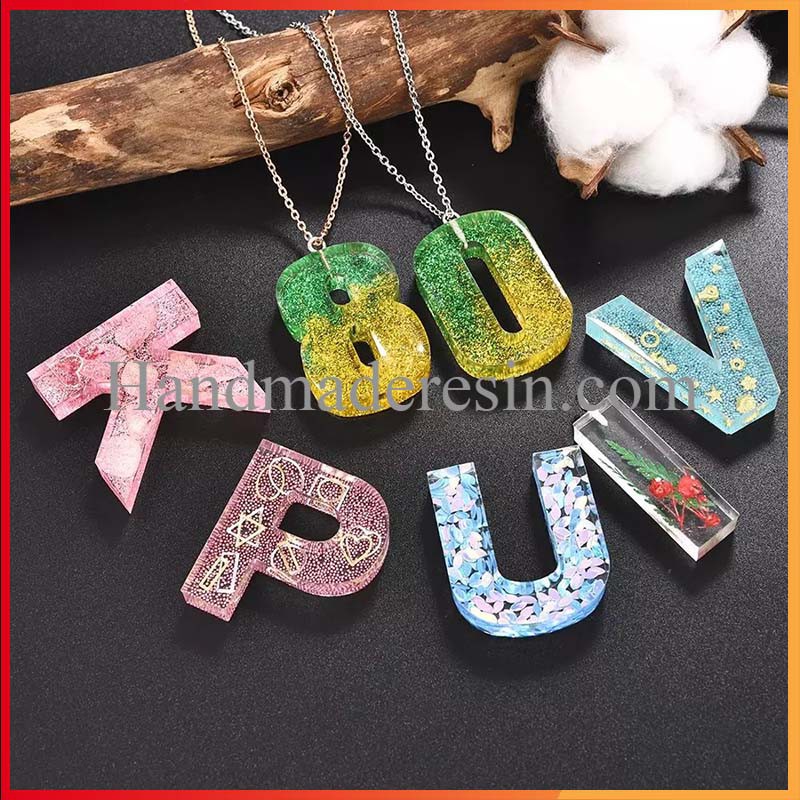 Combo Khuôn Bảng Chữ Cái Làm Trang Sức, Móc Khóa Resin Handmade