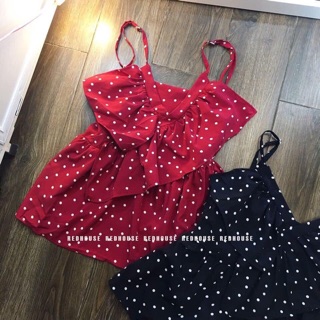 Áo hai dây bèo chấm bi