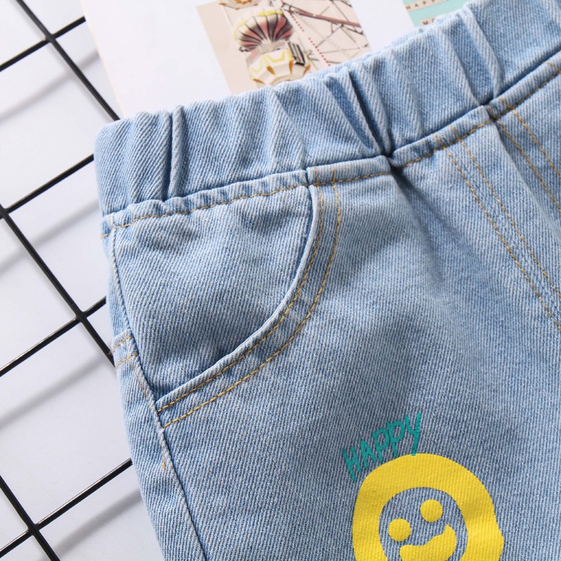 Quần jeans dài họa tiết nhiều màu sắc mẫu 2021 thời trang mùa xuân dành cho bé gái