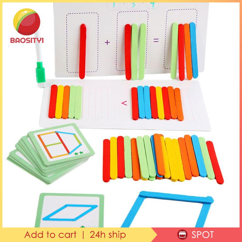 [Baosity1] Bộ Đồ Chơi Que Đếm Bằng Gỗ Nhận Biết Màu Sắc Dành Cho Trẻ Em
