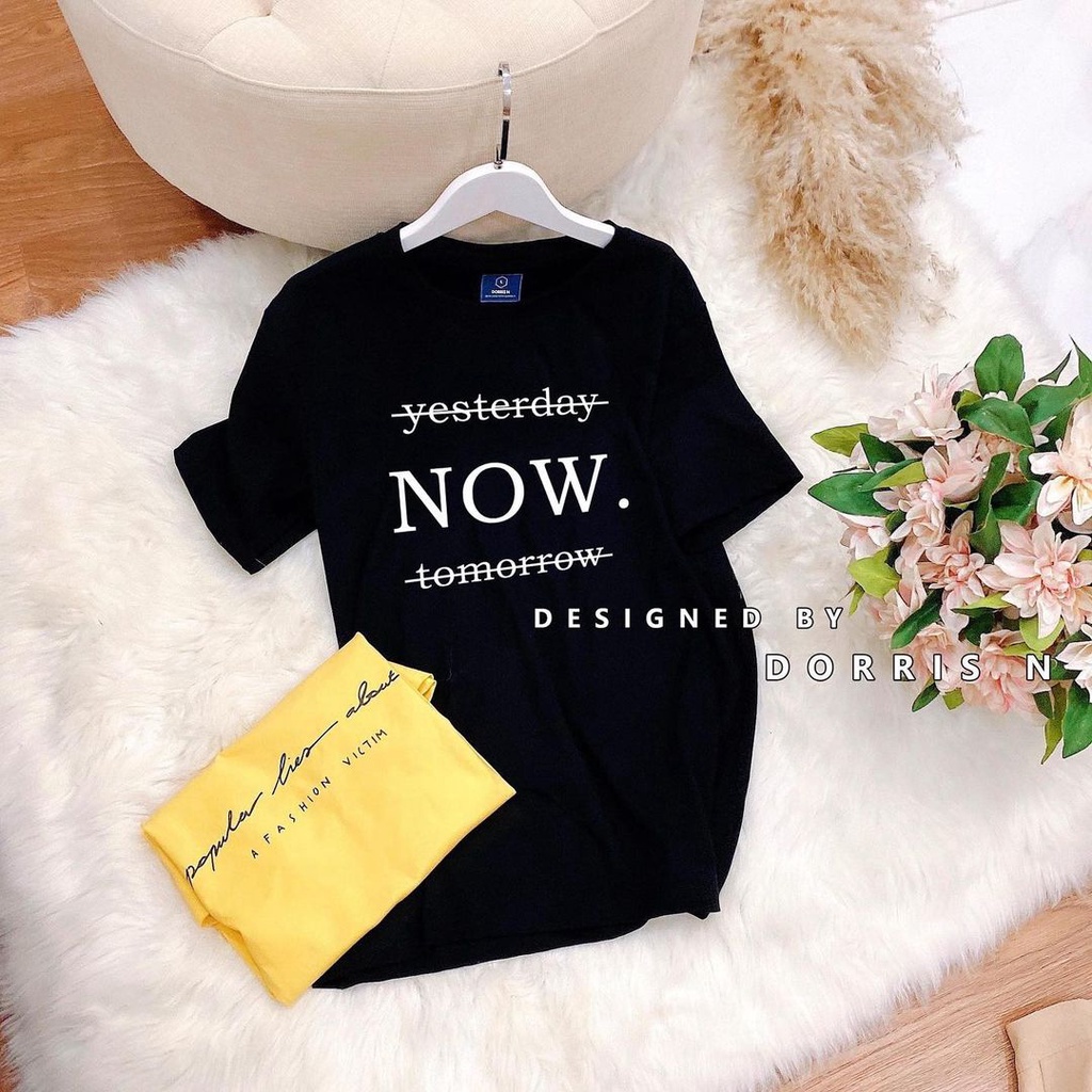 Áo thun NOW G chất liệu cotton 100% áo phông form rộng DORRIS N