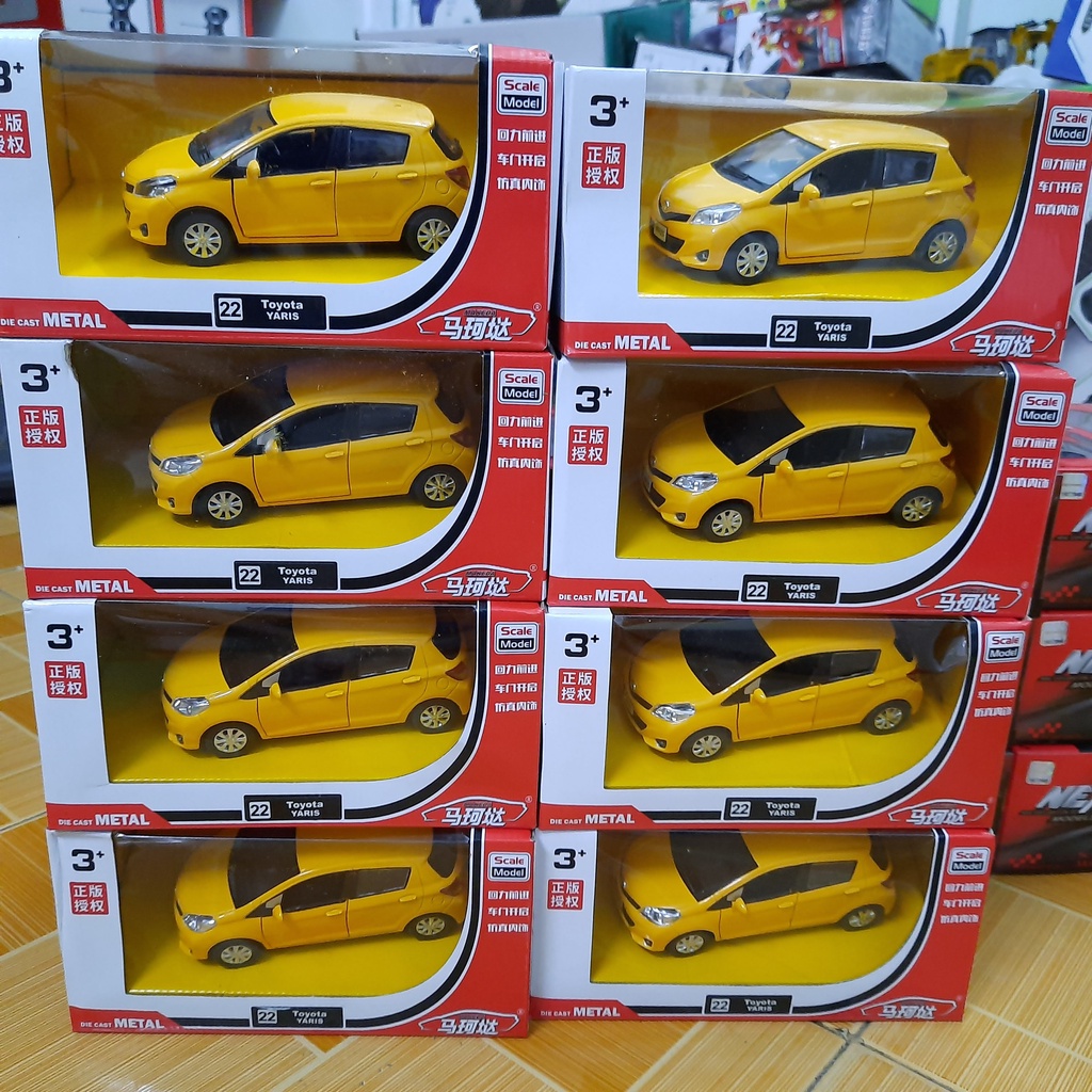 Xe mô hình ô tô RMZ Toyota Yaris tỉ lệ 1:32 xe bằng kim loại mở được cửa