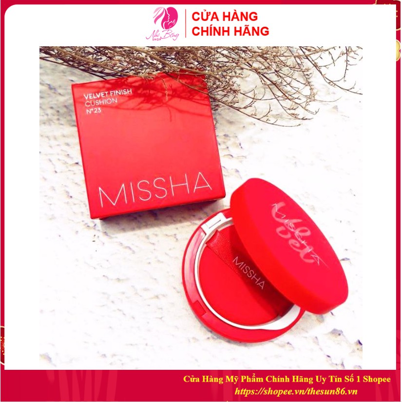 Phấn nước Missha Velvet Finish Cushion SPF50+ PA+++ Màu Đỏ 2 Tone Màu [Cam Kết Hàng Chính Hãng]